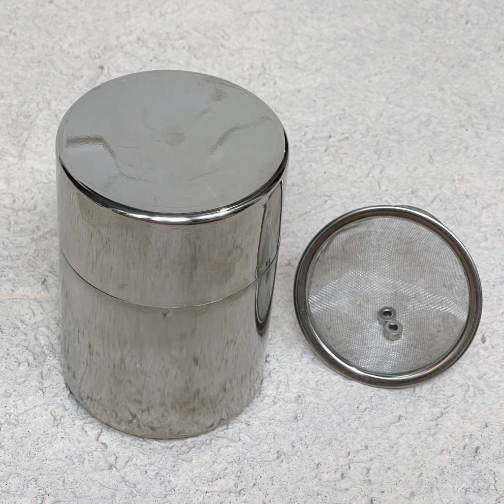 Kontainer + Saringan Bubuk Matcha - Stainless Steel Container + Mesh / Sifter / Sieve