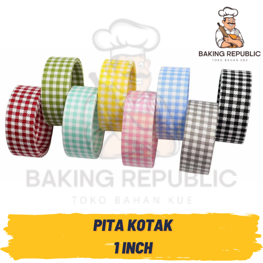 

PITA KADO | 1 INCH | 1 PCS | PITA AKSESORIS | PITA KAIN MOTIF KOTAK