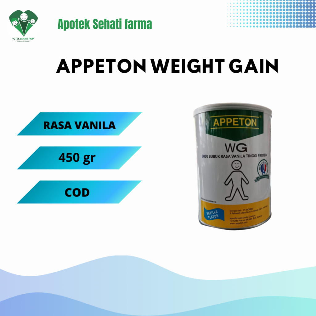 

APPETON WEIGHT GAIN ADULT 450gram RASA VANILA