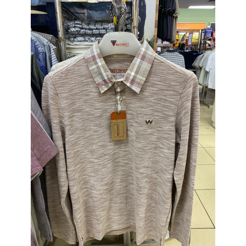 kaos kerah lengan panjang Watchout