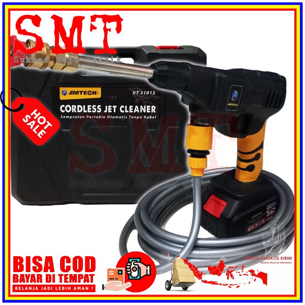 Amtech Jet Cleaner Cordless Model Genggam VT-31013 Semprotan Portable Otomatis Tanpa Kabel 24V