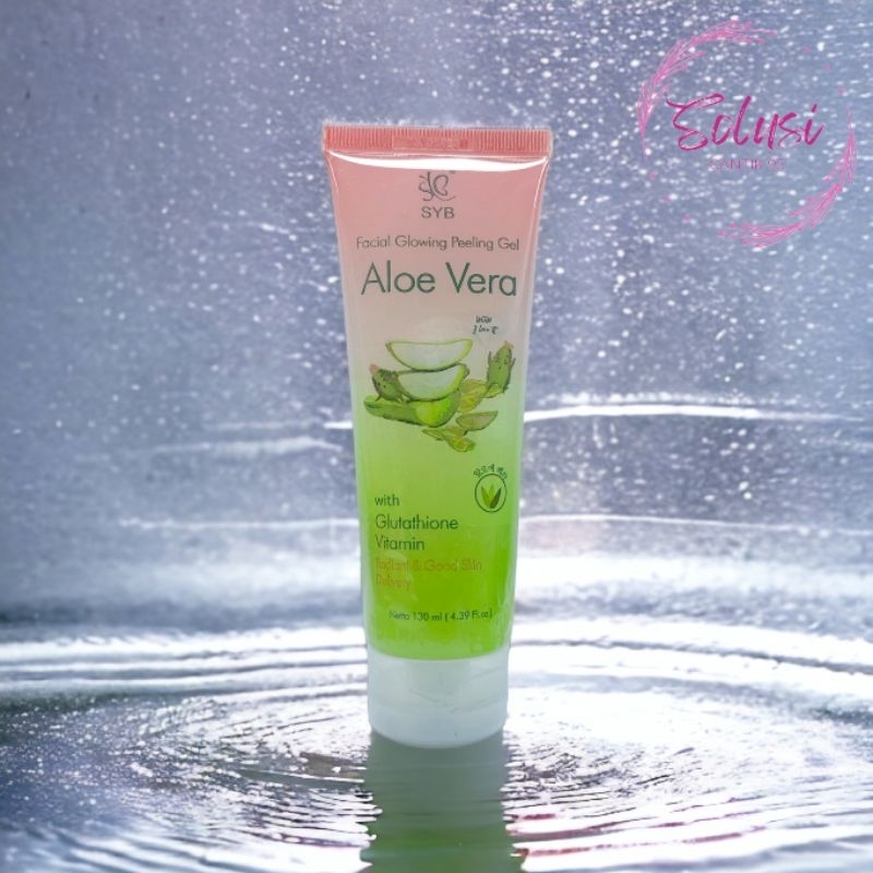 SYB Facial Glowing Peeling Gel Aloe Vera 130 ml dengan Scrub Eksfoliasi Wajah