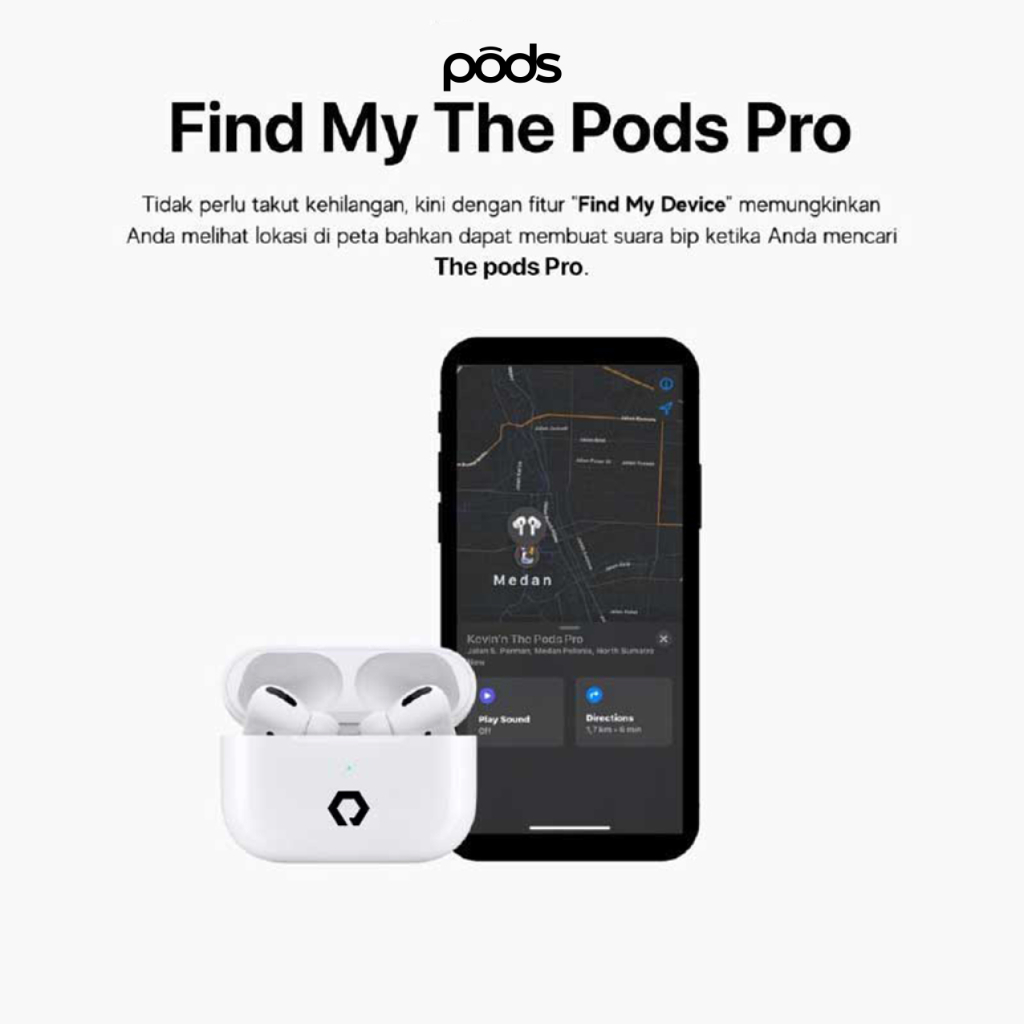 ThePods PRO 2024 - (IMEI &amp; Serial Number Detectable + Spatial Audio) - Final Upgrade Version 9D Hifi Stereo True Wireless Stereo Bluetooth Headset Earphone Mini Earbuds - Headphone ANC TWS Charging Case Earpods - By Pods Indonesia