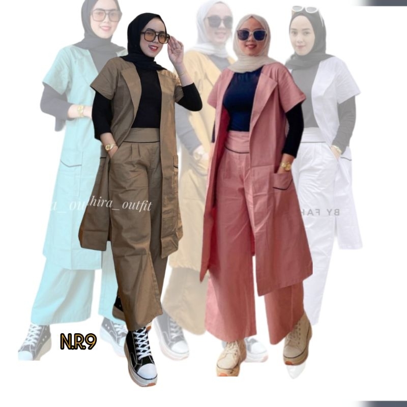 SETELAN MUSLIM BLAZER FAHIRA || SET OUTER KULOT /OUTER WANITA
