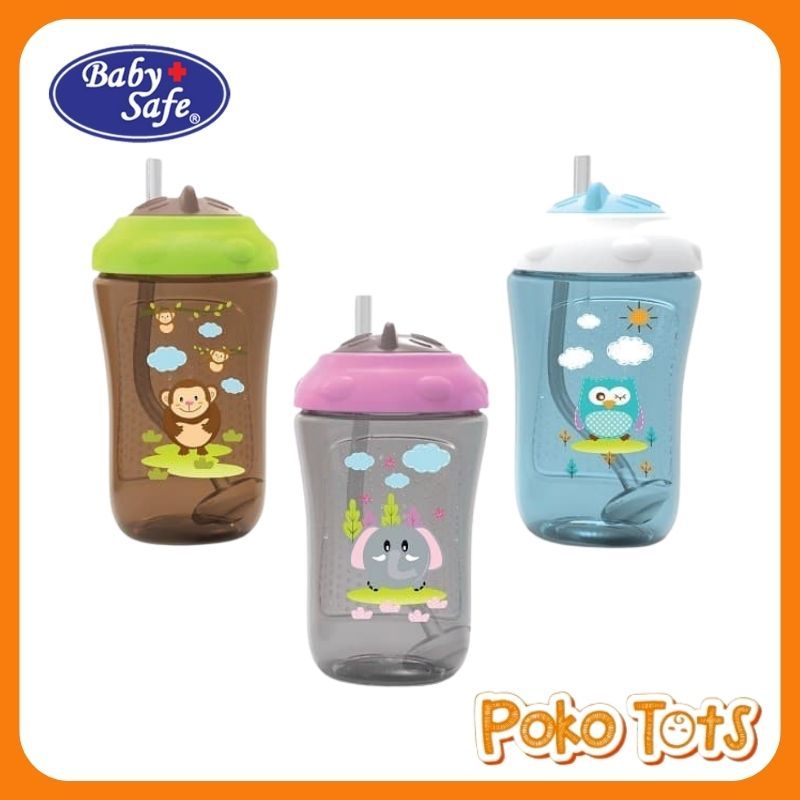 Baby Safe Straw Cup Bottle With Weighted Straw 300ml Botol Sedotan Pemberat 360 Derajat