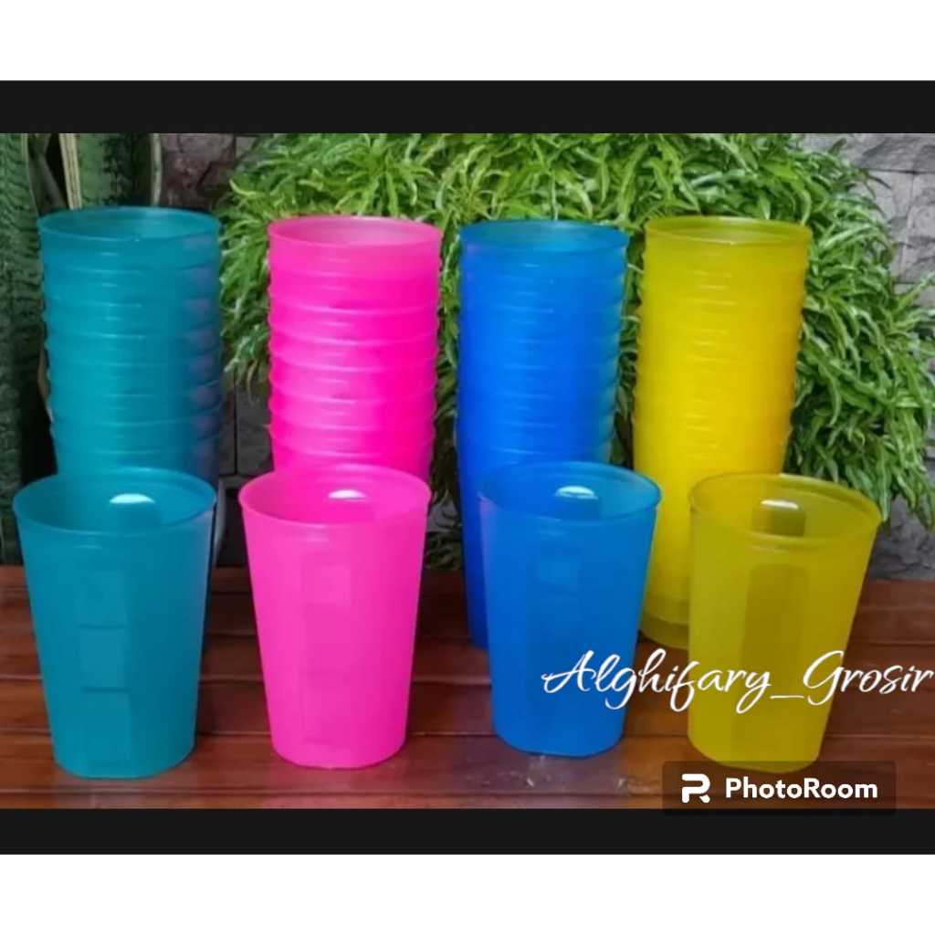 HARGA GROSIR 1 Lusin (12 pcs) Gelas Plastik Hajatan Pesta GELAS ALASKA WARNA KH
