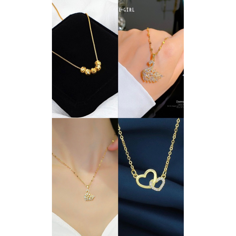 kalung Titanium Asli anti karat/Kalung Titanium Gold/Kalung titanium Rose gold/kalung titanium silve