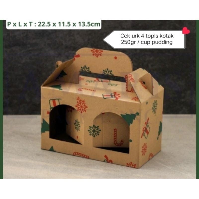 

Eflute Box Natal 4 toples kotak 250gr box natal cookies box natal kuker box hamper natal box kue natal box souvenir natal