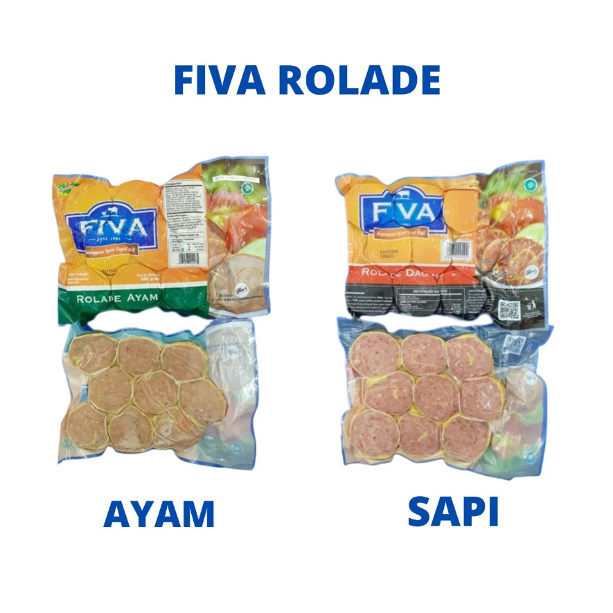 

Fiva Halal MUI Rolade Sapi / Rolade Ayam Isi 9pcs 250gram Frozen Food