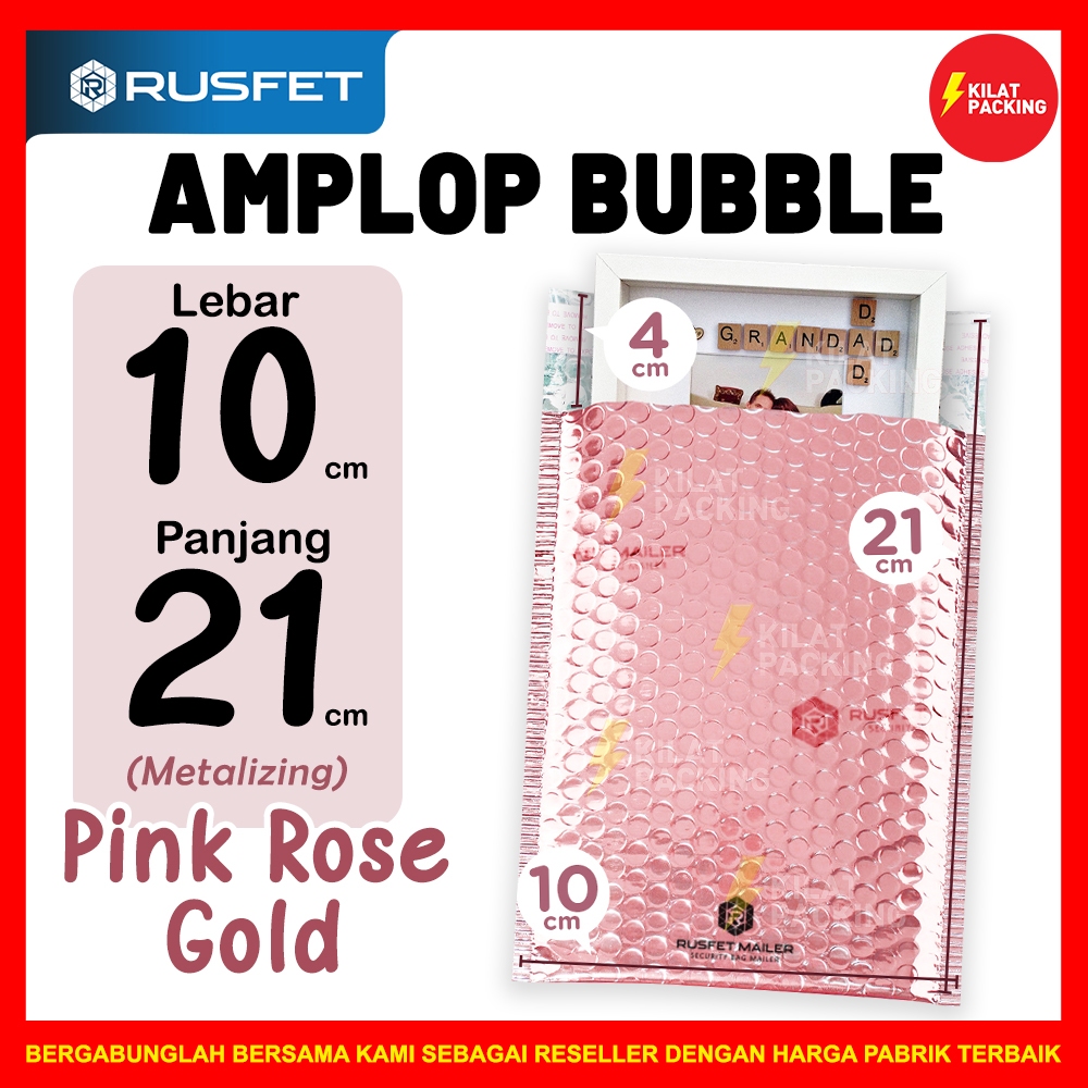 

AMPLOP BUBBLE MURAH | BUBBLE MAILER PREMIUM | POLYBUBBLE MURAH MOTIF PINK ROSE GOLD 10CM X 21CM