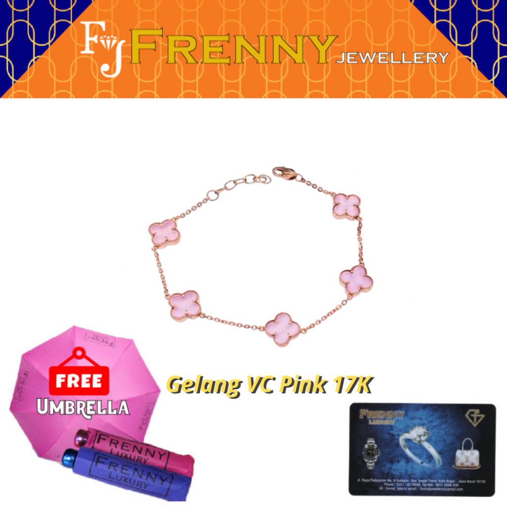 Gelang Emas Rosegold VC Pink Kecil By Frenny Jewellery