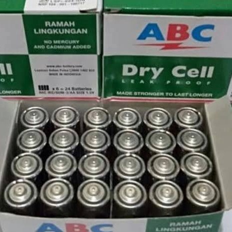 PER BOX 24BUAH/ Baterai Battery BATERE ABC AA 1.5V HIJAU / JAM DINDING
