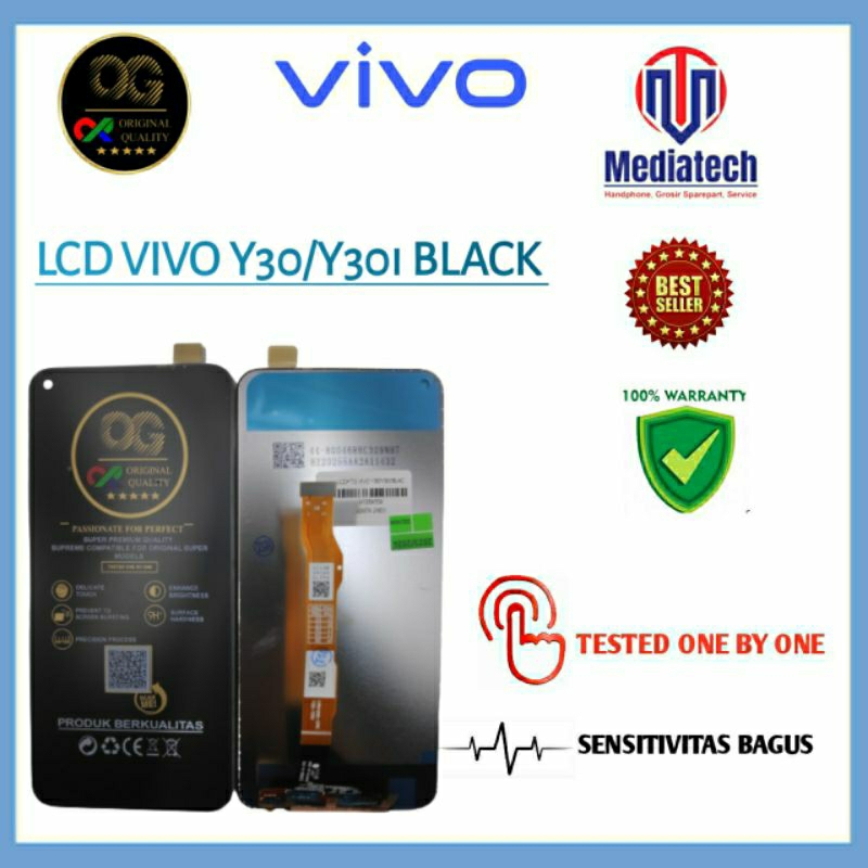 LCD VIVO Y30/Y30i BLACK OG SUPER