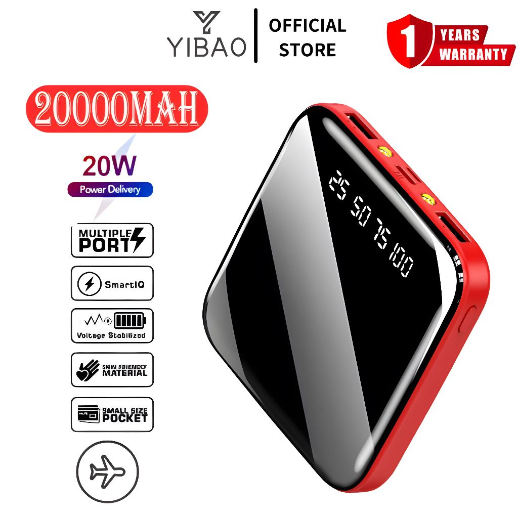 YIBAO PowerBank 20000mah mini fast charging Digital Display