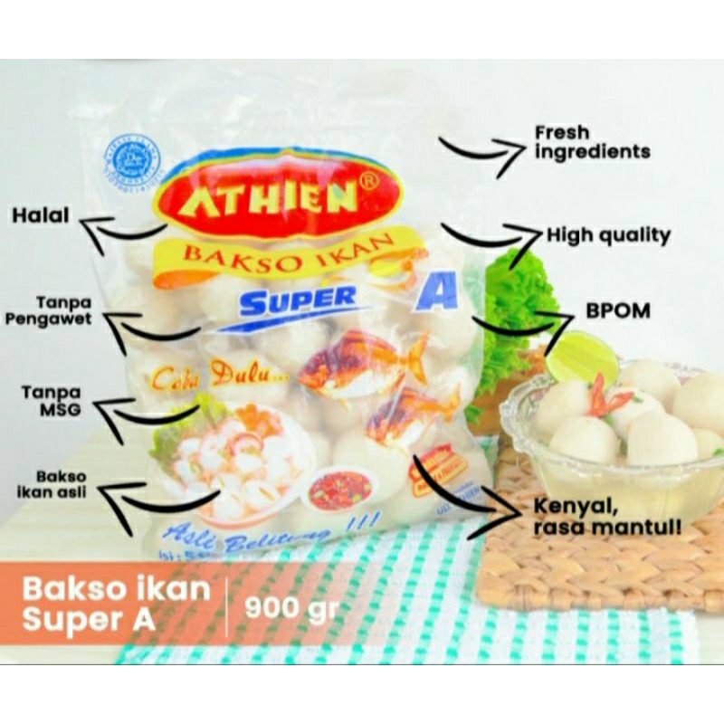 

Baso Ikan Super A ATHIEN Asli Belitung 50 pcs enak dan murah
