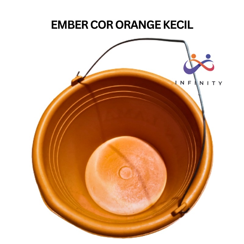 INF Ember Plastik MERAH | Ember Cor Anti Pecah | Ember Bangunan KECIL 14"