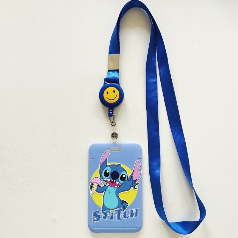 

Lilo and Stitch ID Card Holder Lanyard Name Tag Gantungan Kalung Wadah Kartu Nama