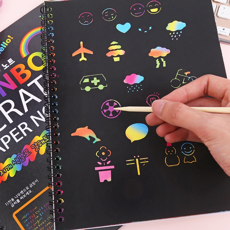 

Buku Magic Scratch Note Warna Warni Menggambar ukuran besar 19 x 26 cm