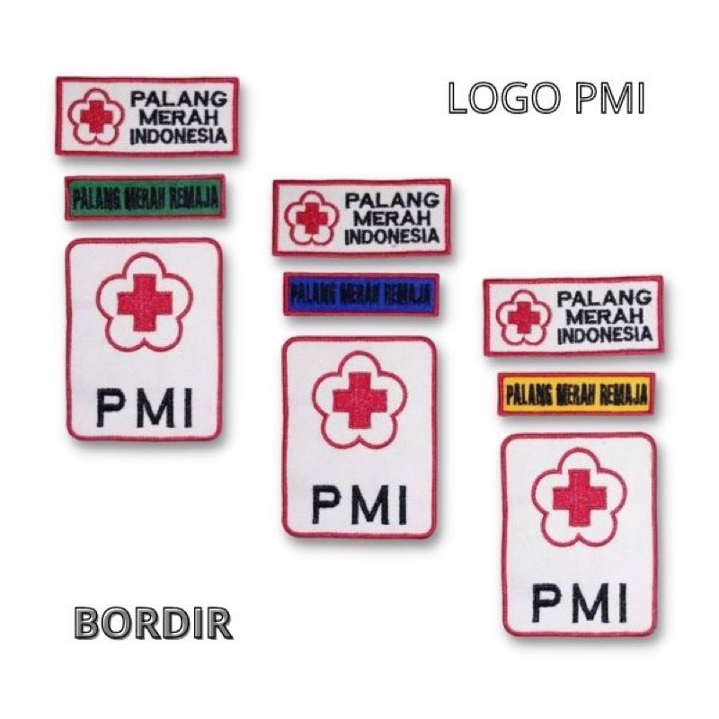 Bet PMI Bordir Paket Bet PMI Bordir Logo Palang Merah Indonesia PMI Bordir / 1 Paket Logo PMI Bordir