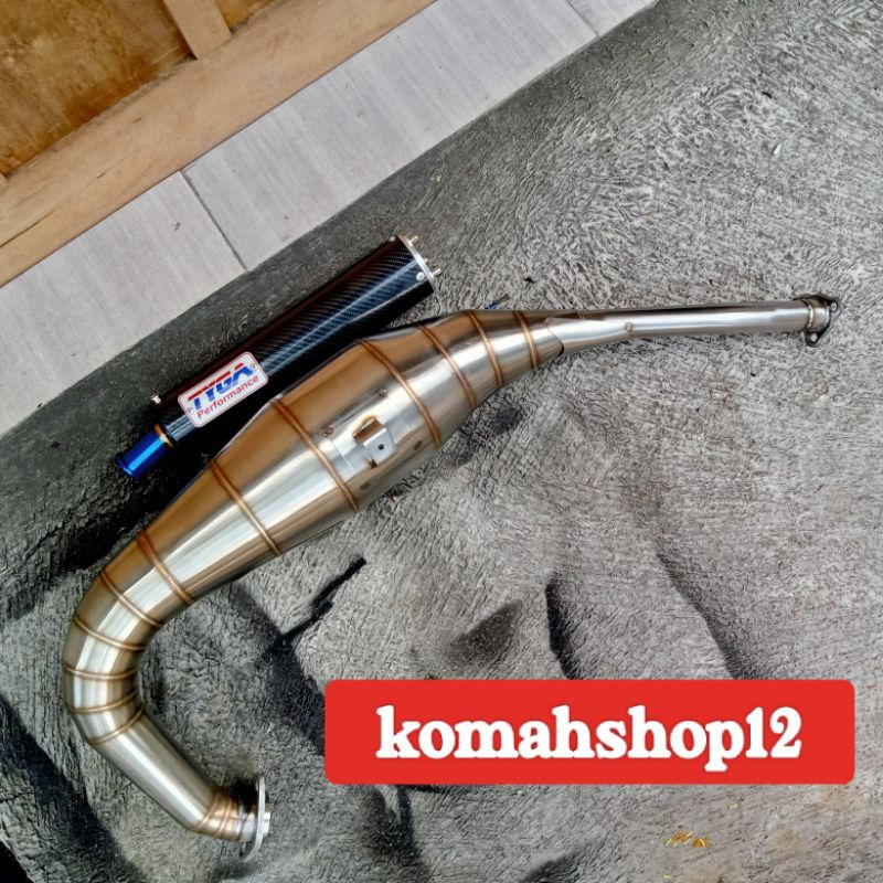 knalpot racing ninja R RR SS TYGA performance silencer karbon corong biru