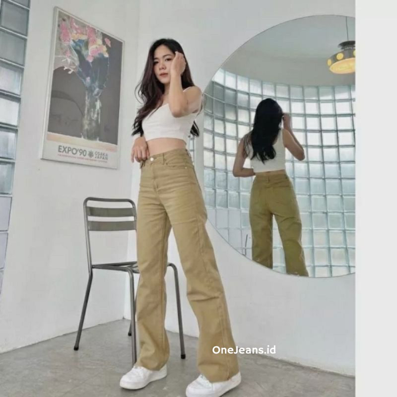 Celana Jeans Wanita Loose Highwaist Kulot Levis