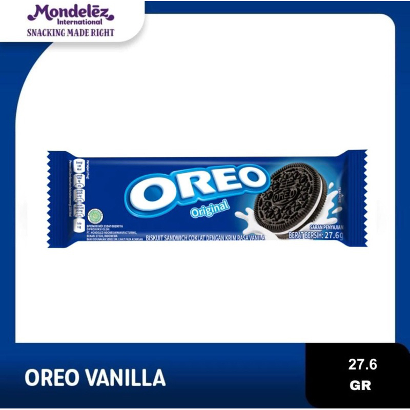 

Oreo biskuit sandwich 27,6 gr gram krim vanila vanilla original