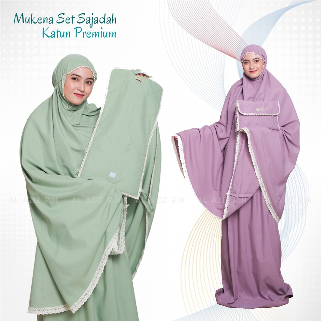 Mukena Dewasa Set Sajadah Zayna Katun Premium Jumbo