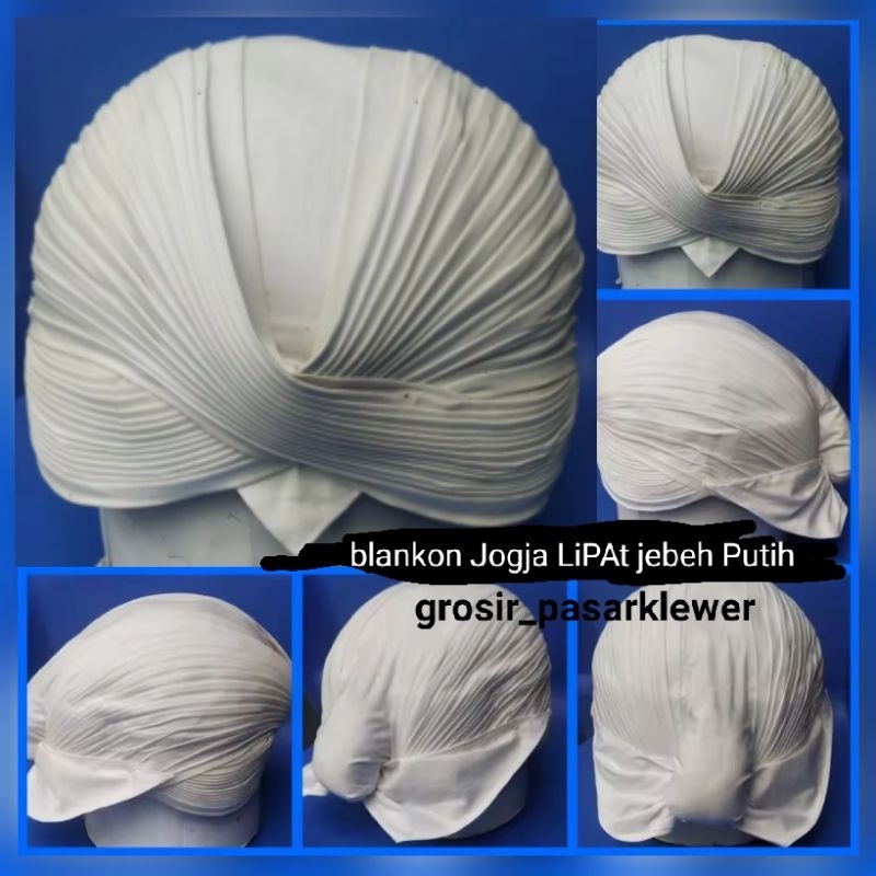 Blankon LiPAt Jogja polos putih Jebeh/Topi tradisional jawa/Blankon sunan bonang/blankon lipat/Blank