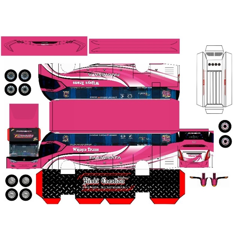 LEMBARAN PAPERCRAFT BUS WIJAYA TRANS