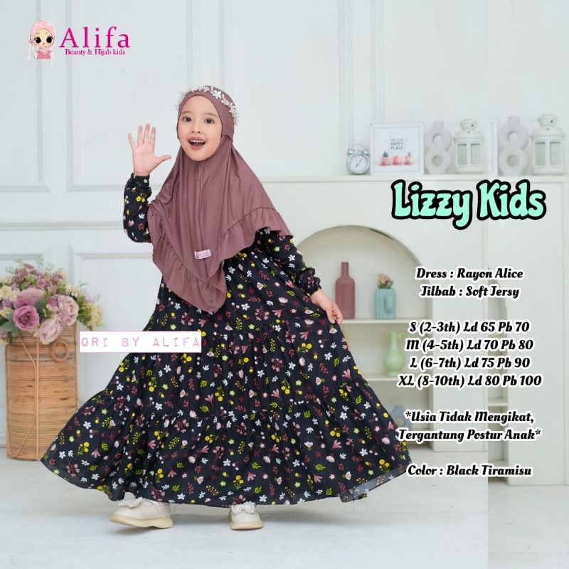 lizzy kid gamis anak by alifa dres anak orginal alifa