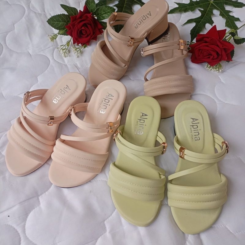 Sandal anak perempuan hak tahu silang samping tinggi hak 3 cm