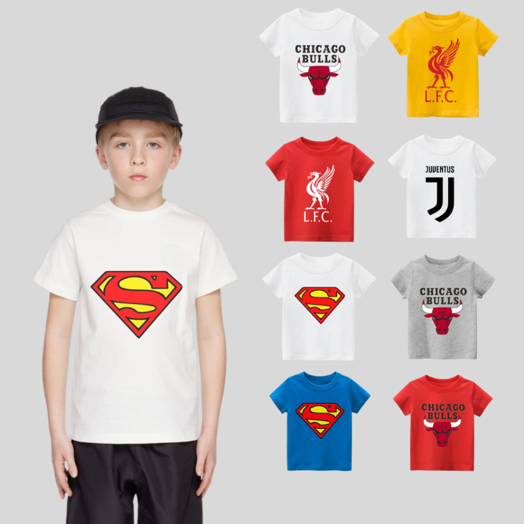 Kaos Anak murah Gambar Karakter Lucu Cotton Combed Usia 1 Tahun - 10 Tahun Nyaman & Lembut - Momotar