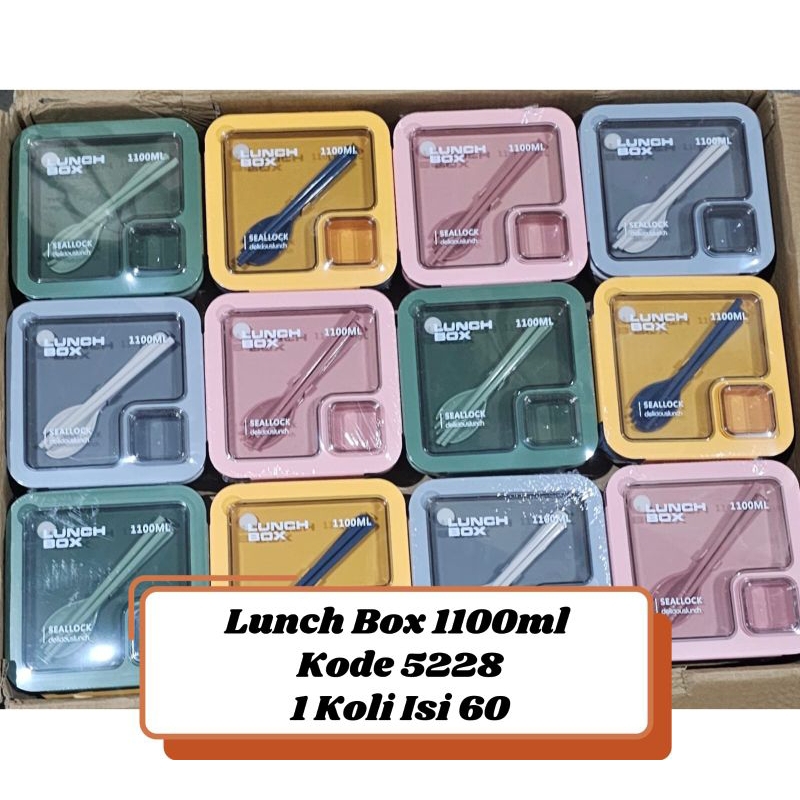 004 lunch box bpa free 5228 / kotak makan 1100 ml / kotak bekal makan / tempat bekal sekolah