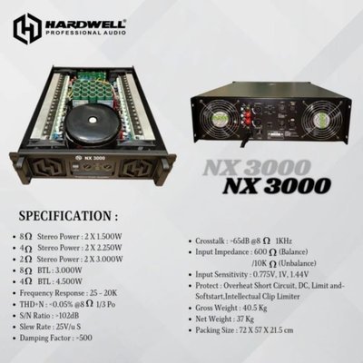 Power Amplifier Hardwell NX 3000 Original / Hardwell NX 3000