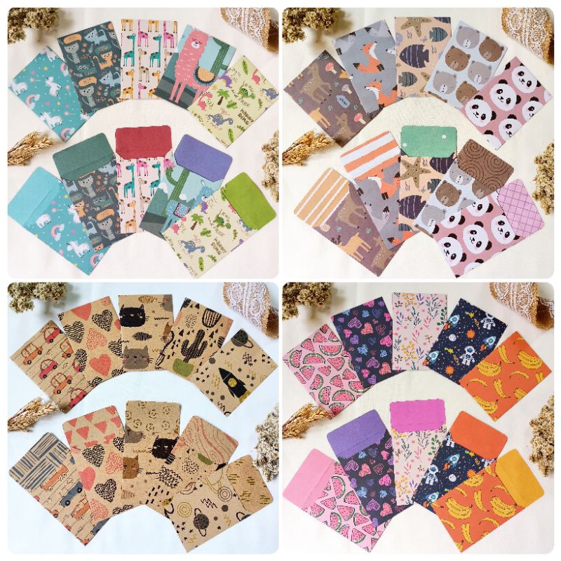

[ 5pcs AMPLOP + STICKER ] LIMITED EDITION Amplop 2 motif luar dalam berbeda, Amplop Uang Lipat Dua Amplop Serbaguna Amplop Lebaran Idul Fitri Natal Angpau Angpao Angpo Hongpao Imlek Sincia Amplop Uang Amplop Wedding Nikahan Kawinan Amplop Sumbangan Amplop