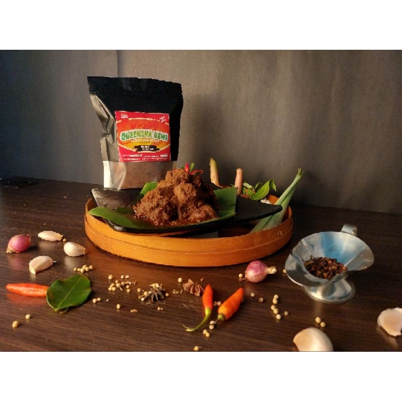

Rendang Queensha Dewi Rendang Daging Sapi Randang Padang Asli Kemasan Premium 650 gr