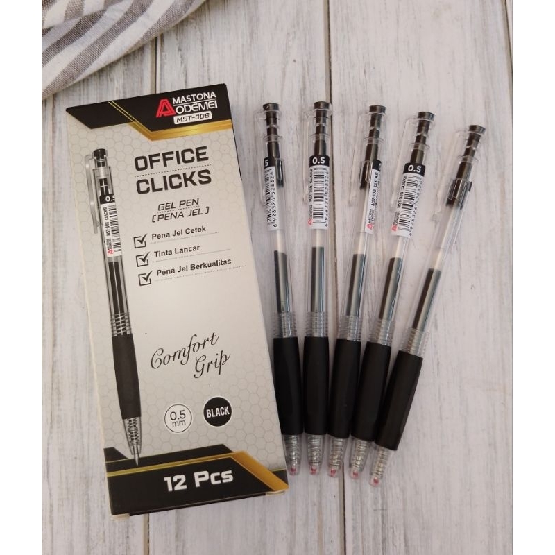 

(12PC) BULPOIN GEL AODEMEI MST-308/MODEL CETREK MATA PENA 0.5/TINTA HITAM