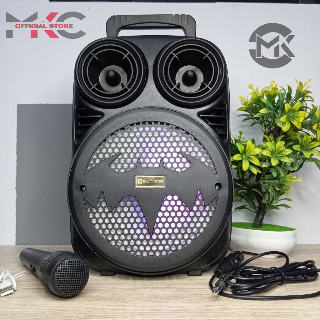 MKC - 3391 Bluetooth Speaker MKC KIMISO Motif Batman Free Mic Karaoke