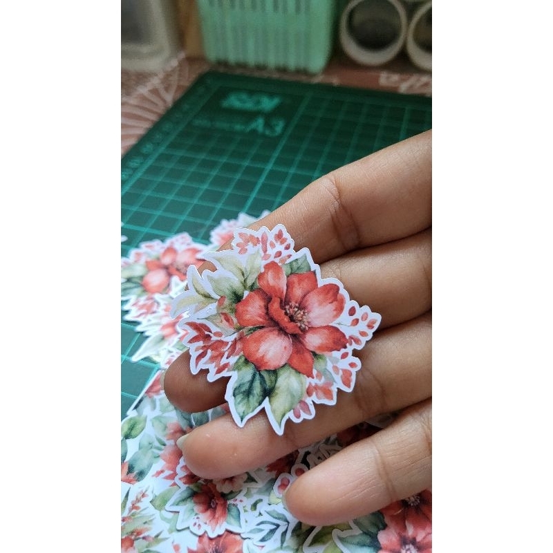 

20pcs vintage stickers Red flowers