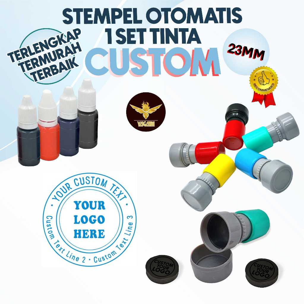 

CUYI CUSTOM / STEMPEL FLASH CETAK CUSTOM 5PCS LINGKARAN 23MM PAPARAN FOTOSENSITIF/ HA23