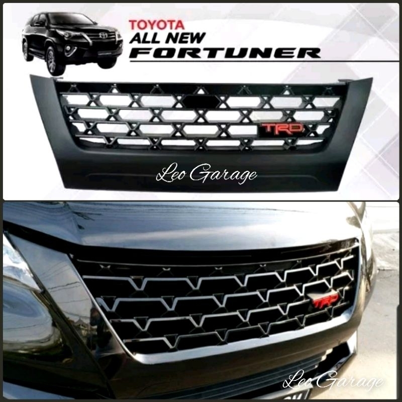 ALL NEW FORTUNER VRZ 2016 2018 2020 GRILL DEPAN FRONT GRILL BUMPER LIST LIS HITAM TUTUP COVER MOBIL 