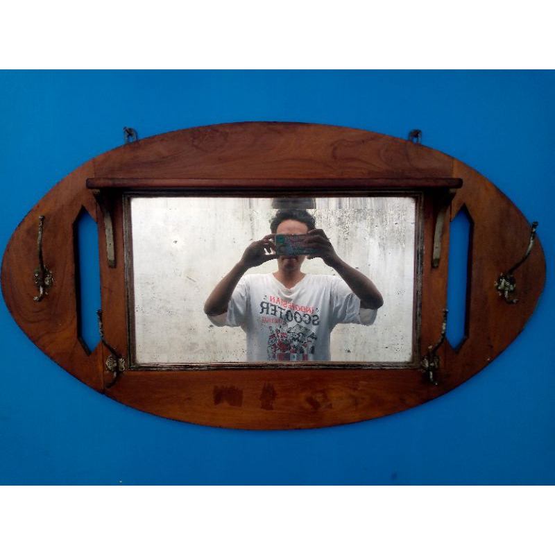 BARANG ANTIK CERMIN LAWAS/KAPSTOK/CAPSTOK/CAP STOK/HIASAN DINDING KUNO/HIASAN DINDING ANTIK