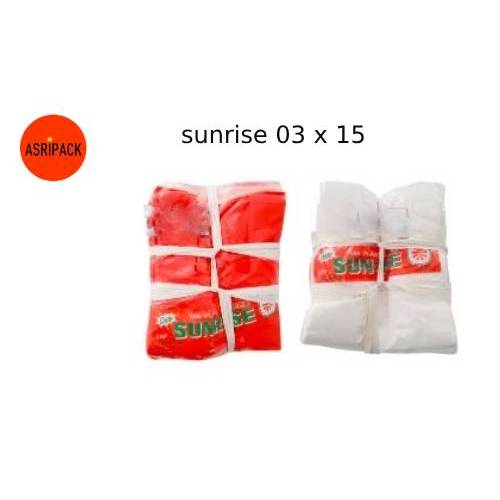 [2 Pack] Kresek Putih Sunrise Merah 03 x 15 | Kresek Putih Sunrise 03 x 15 | Kresek Kecil