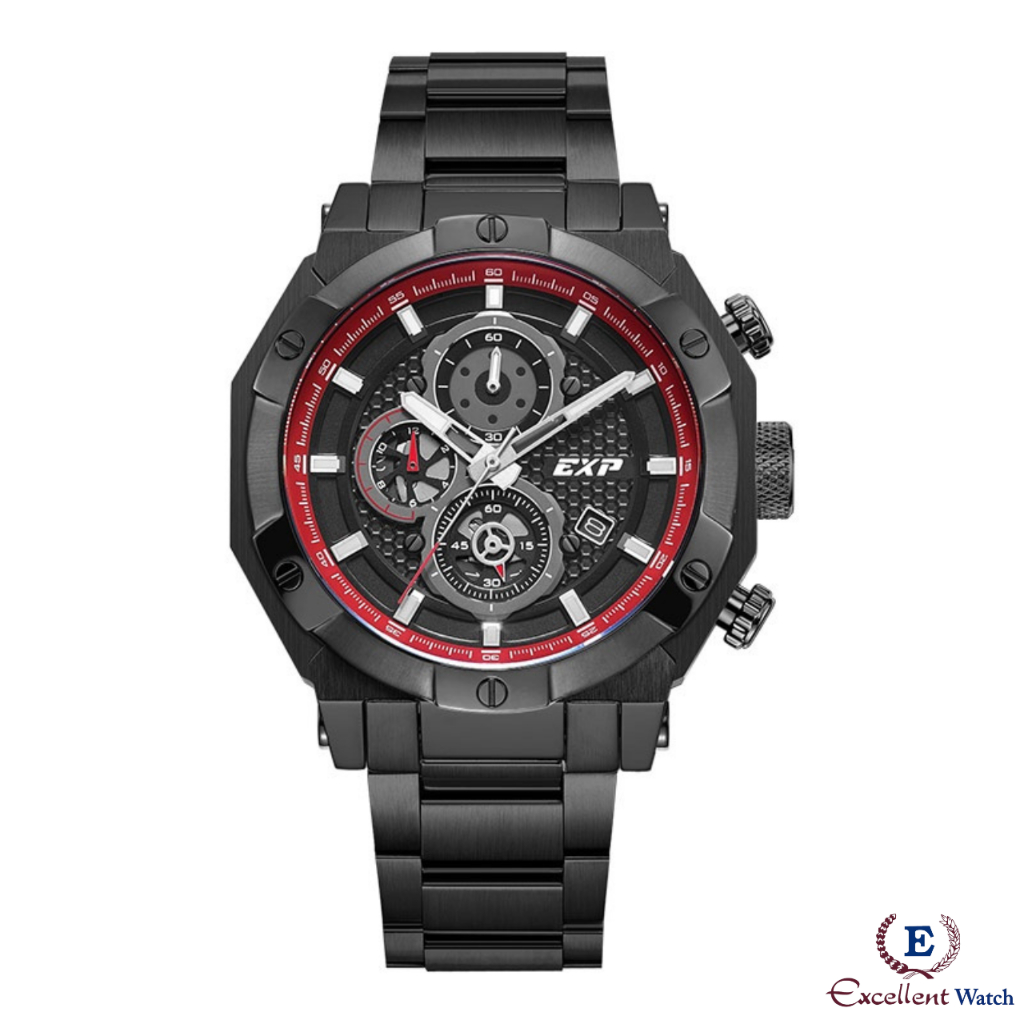Excellent Watch Jam Tangan Pria Expedition E 6385 Black Red