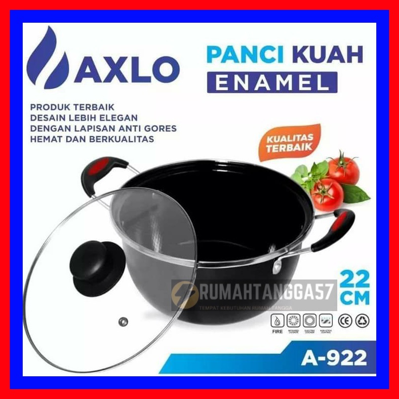 PANCI KUAH AXLO A-922 / PANCI KUAH ENAMEL AXLO A-922 22CM / PANCI KUWAH 22CM AXLO / PANCI SOP 22 CM 
