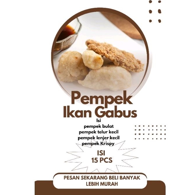 

pempek ikan gabus mix isi 15