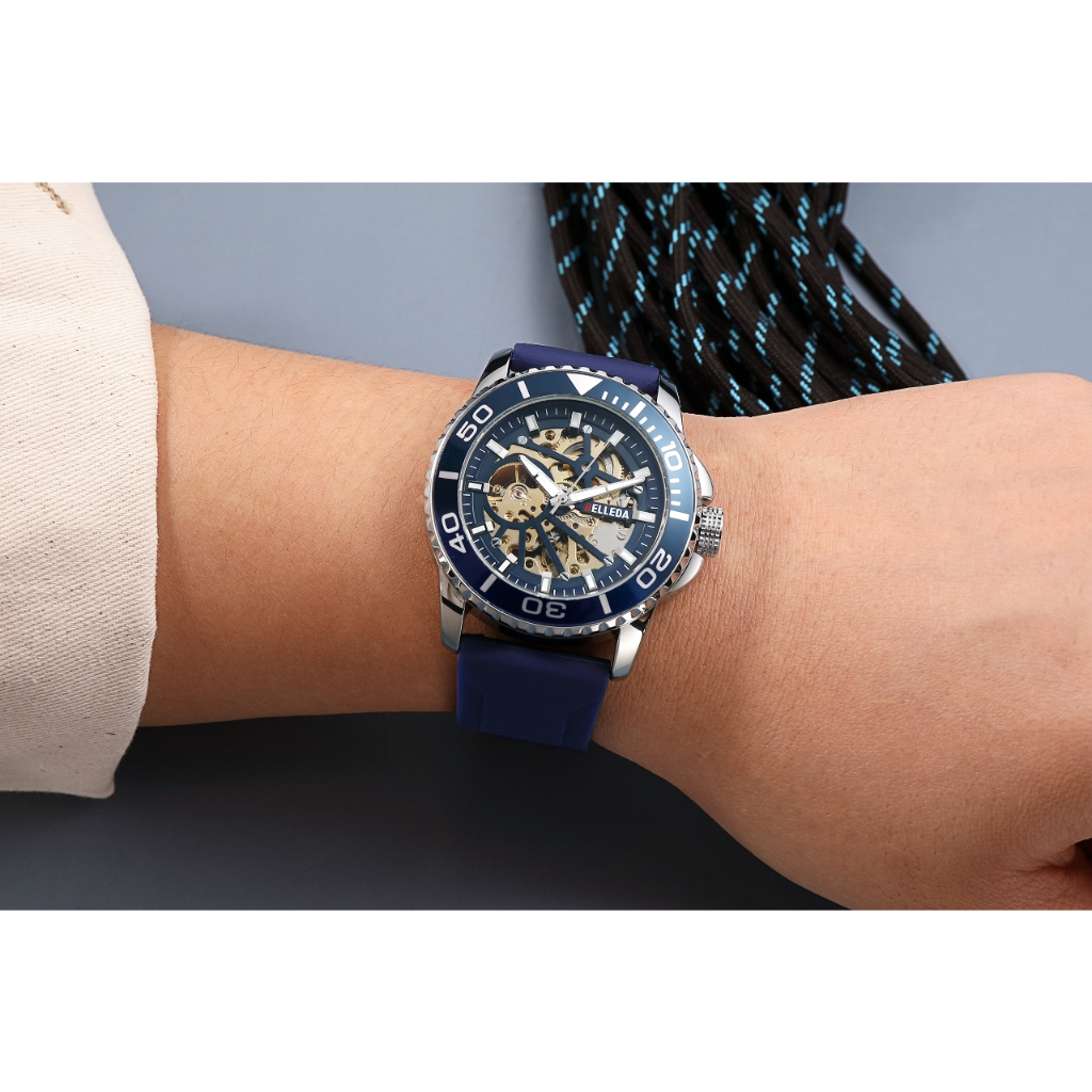 BUY 1 GET 1 JAM TANGAN PRIA WANITA BELLEDA 9485 RUBBER AUTOMATIC