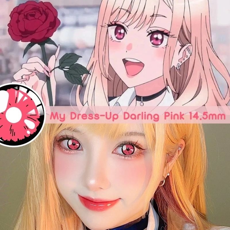 Softlens / Lensa Kontak Anime Cosplay Kitagawa Marin Nezuko Pink