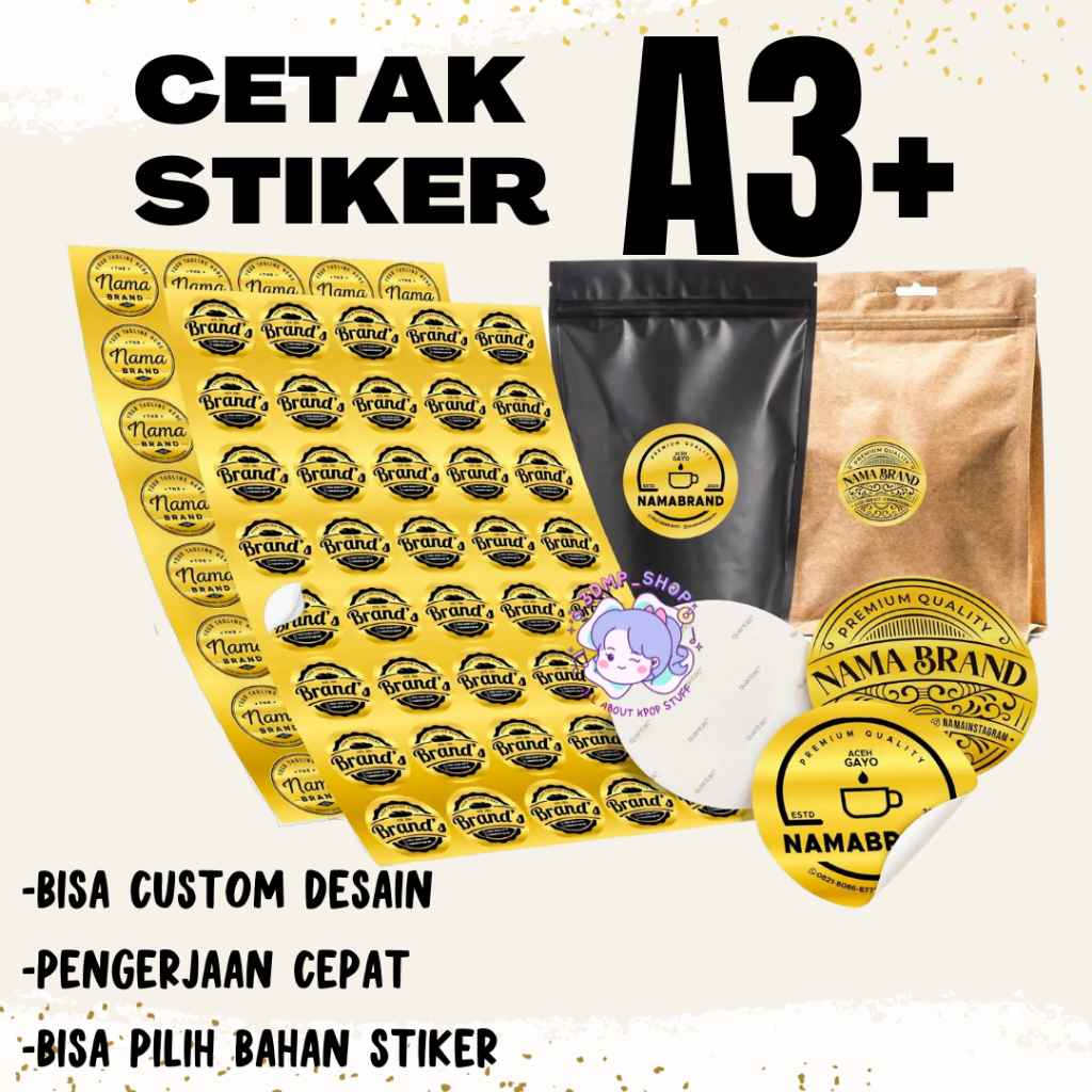 

CETAK CUTTING STIKER A3+ HOLOGRAM GOLD