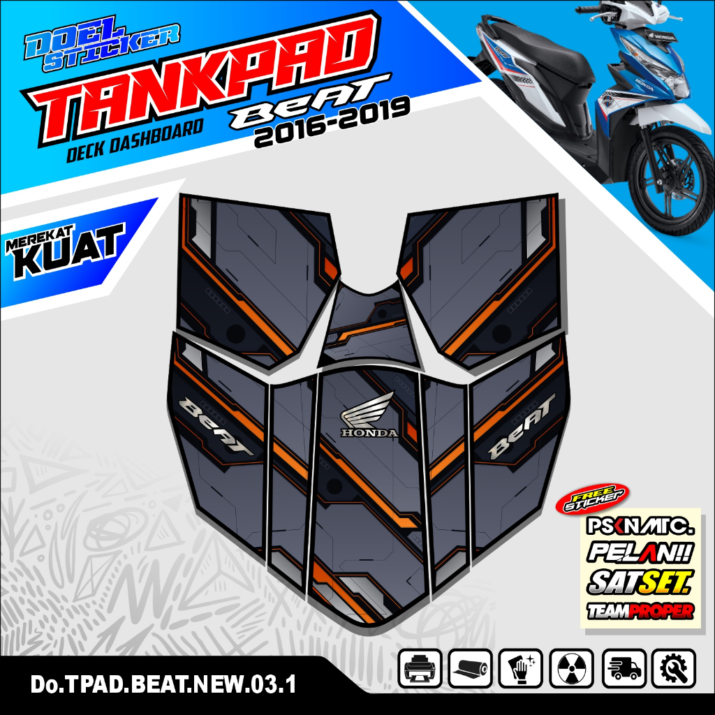 Sticker Variasi Dashboard Tankpad Motor BEAT ESP 2016-2019 Doel 003